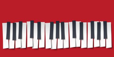 Sticker  piano - musique - clavier - symbole - graphique - affiche - clavier de piano - fête de la musique