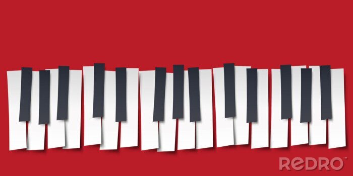 Sticker  piano - musique - clavier - symbole - graphique - affiche - clavier de piano - fête de la musique