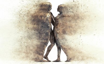 Sticker  Pierre, couple, désintégrer