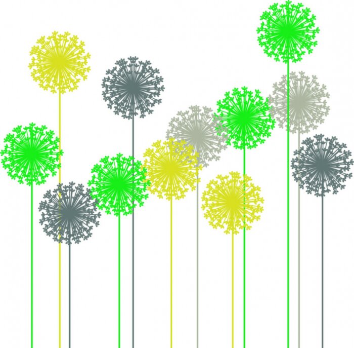 Sticker  Pissenlits abstraits et colorés