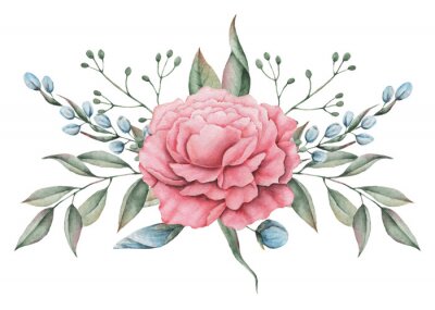 Sticker  Pivoine minable en fleur