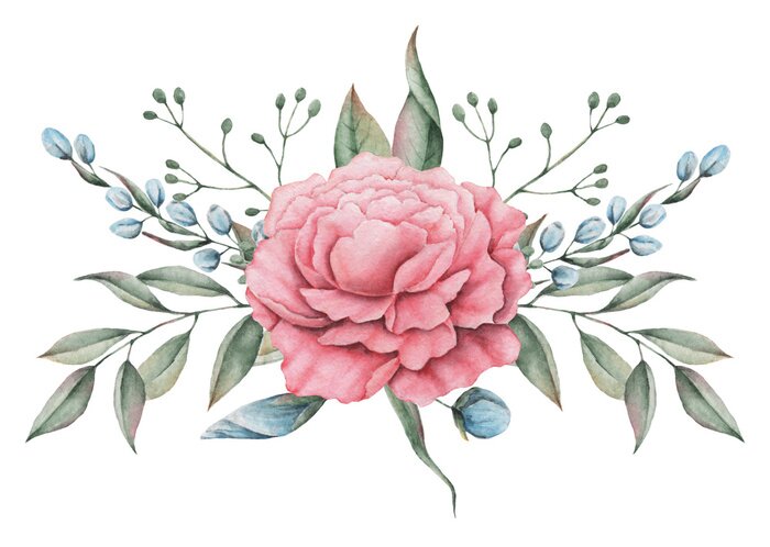 Sticker  Pivoine minable en fleur