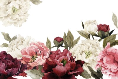 Pivoines dans les tons de rouge