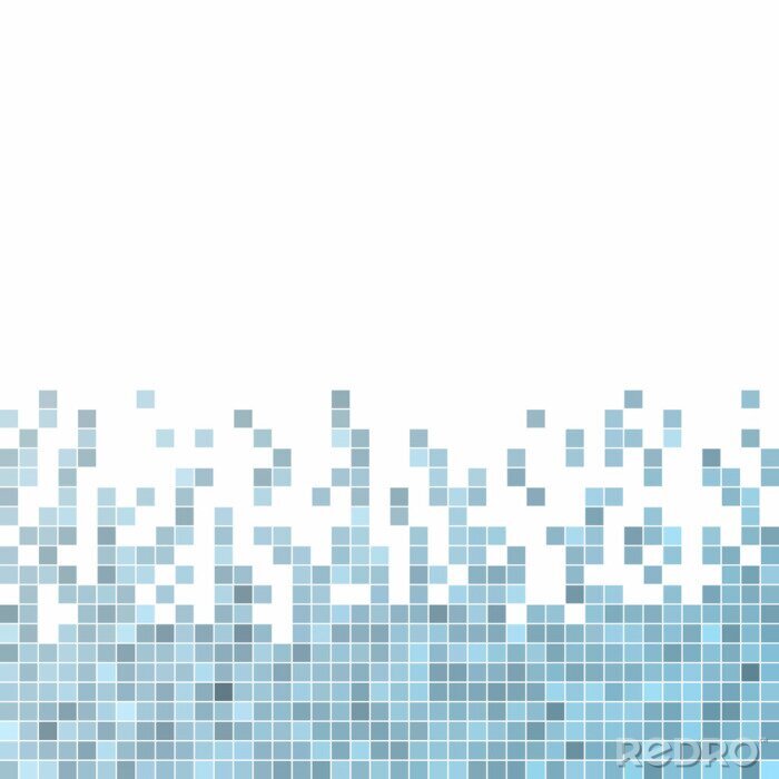 Sticker  Pixels bleus sur fond blanc
