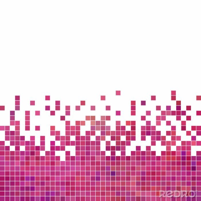 Sticker  Pixels roses sur fond blanc
