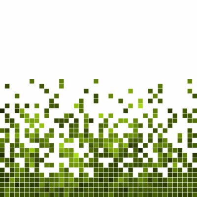 Sticker  Pixels verts sur fond blanc