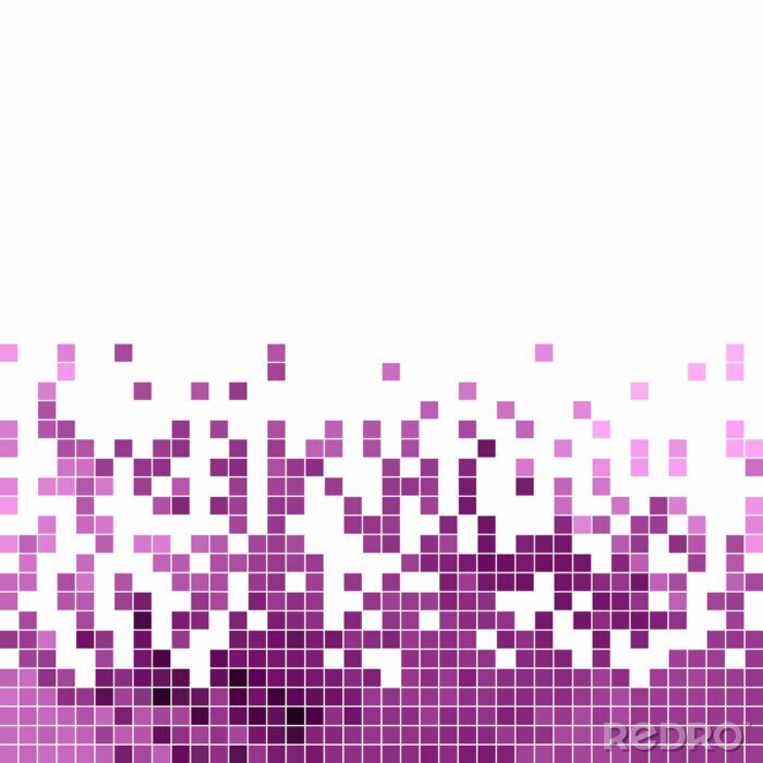 Sticker  Pixels violets sur fond blanc