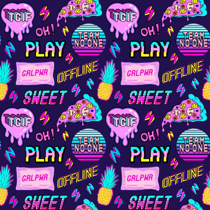 Sticker  Pizza à l'ananas et sous-titres de style jeu vidéo