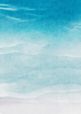 Sticker  Plage abstraite version aquarelle