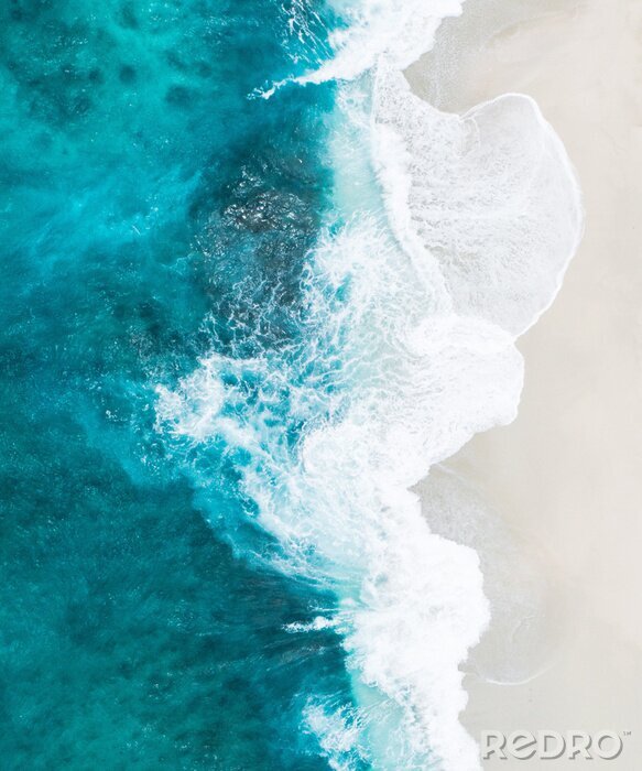 Sticker  Plage de la mer à vol d'oiseau