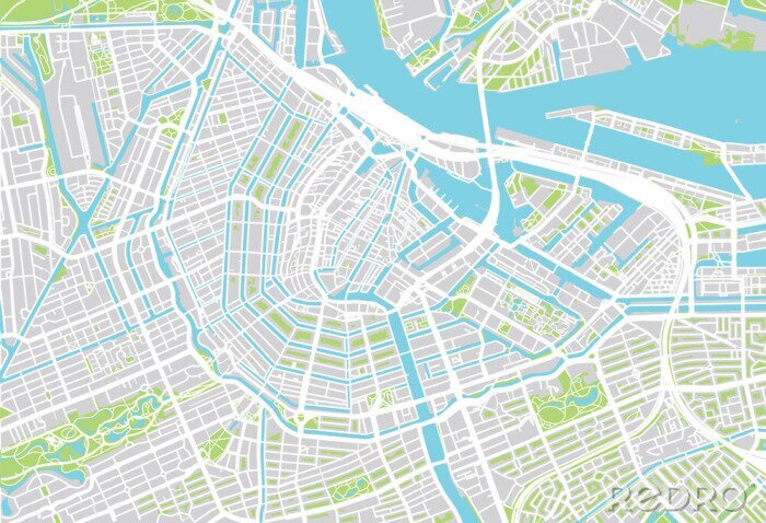 Sticker  Plan de la ville de Amsterdam