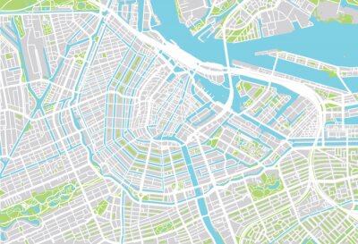 Sticker  Plan de la ville de Amsterdam