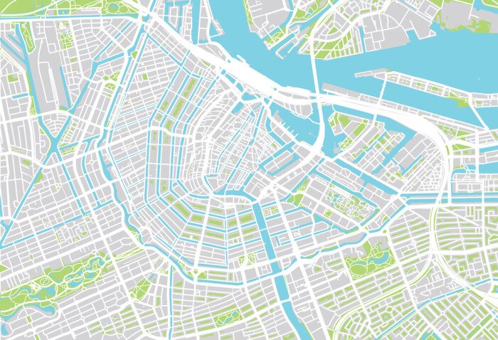 Sticker  Plan de la ville de Amsterdam