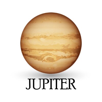Sticker  Planète Jupiter dans les graphiques de couleurs de sable