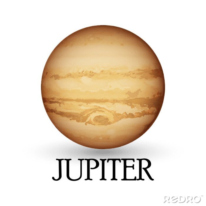 Sticker  Planète Jupiter dans les graphiques de couleurs de sable