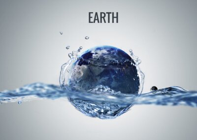 Sticker  Planète Terre avec une représentation symbolique de l'eau