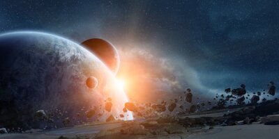 Planète Terre et lever du soleil