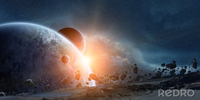 Sticker  Planète Terre et lever du soleil