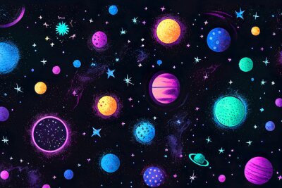 Sticker  Planètes colorées