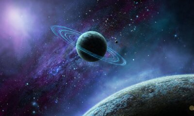 Planètes de l'espace extra-atmosphérique disposées en ligne