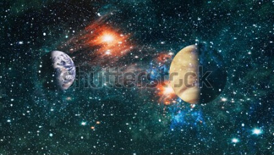 Sticker  Planètes de l'espace extra-atmosphérique vues côte à côte