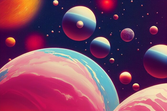 Sticker  Planètes de la galaxie inconnue