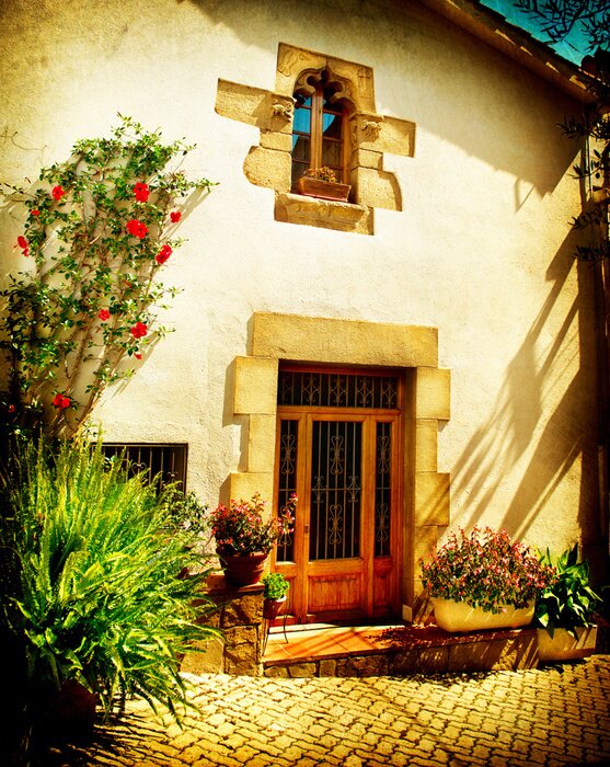 Sticker  Plantes près d'une belle maison