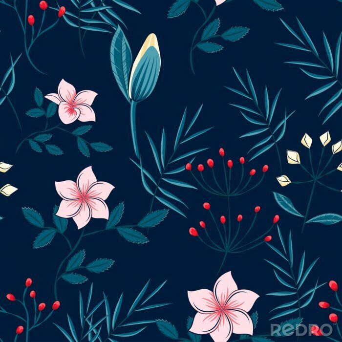 Sticker  Plantes sauvages sur un fond sombre