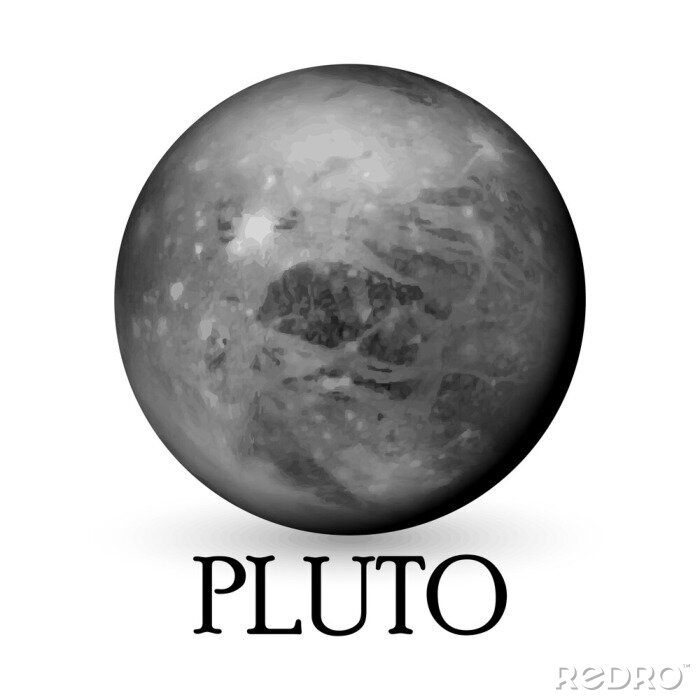 Sticker  Pluton dans les graphiques de couleurs grises