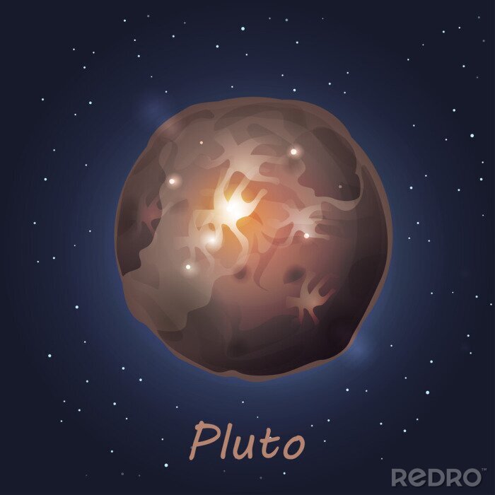 Sticker  Pluton parmi les étoiles graphique simple