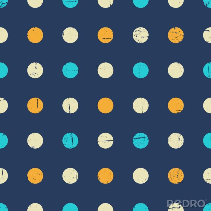 Sticker  Points de style ancien sur fond bleu marine