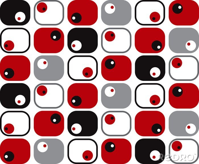 Sticker  Points et carrés aux tonalités de rouge