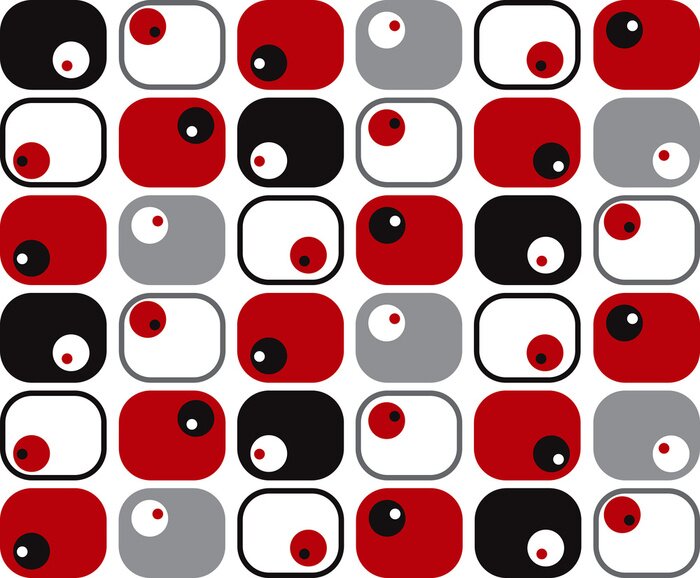 Sticker  Points et carrés aux tonalités de rouge