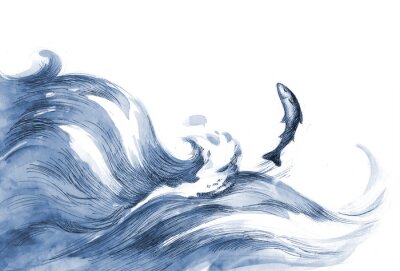 Sticker  Poisson dans la mer