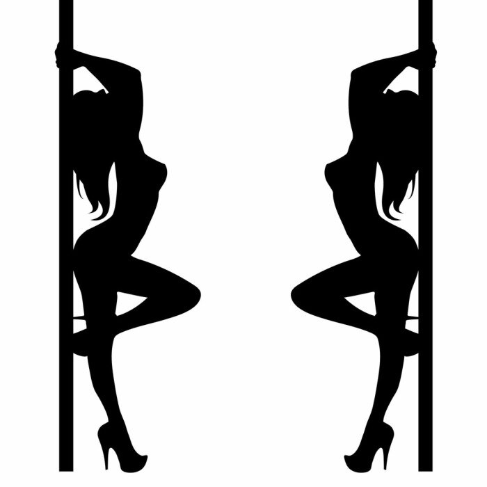 Sticker  Pole girl illustration danseur strip vector strip-tease silhouette sexy club