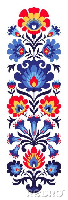 Sticker  Polish folk flowers papercut