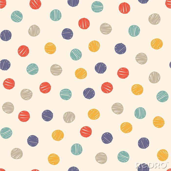 Sticker  polka doodle pattern