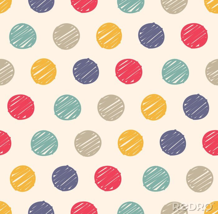 Sticker  polka doodle pattern