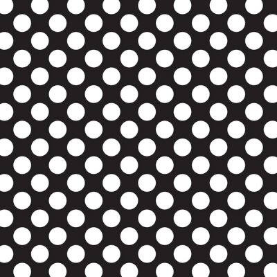 Sticker  Polka, Points, fond, blanc, Points, noir, fond