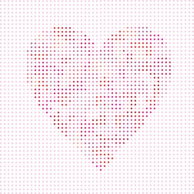 Sticker  Polka, pois, vecteur, valentine, coeur