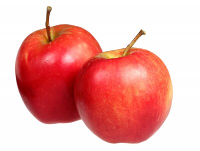 Sticker  Pomme rouge sur fond blanc