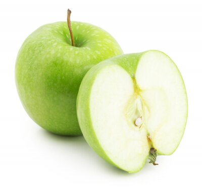 Sticker  Pomme verte entière et moitié