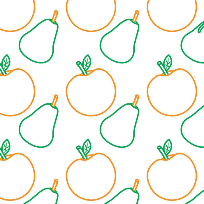 Sticker  Pommes et poires colorées minimalistes