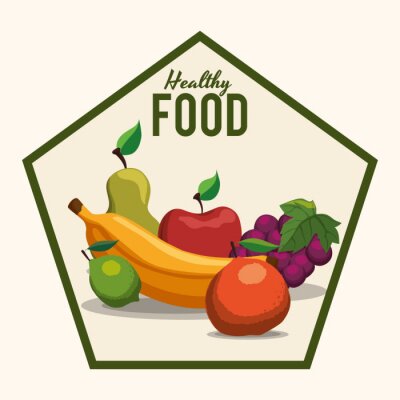 Sticker  Pommes et poires parmi d'autres fruits