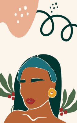 Sticker  Portrait abstrait d'une femme