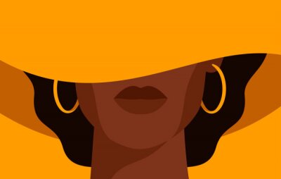 Sticker  Portrait abstrait et discret d'une femme afro-américaine