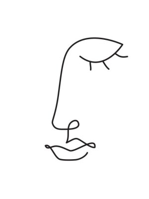 Papier peint  Portrait au trait