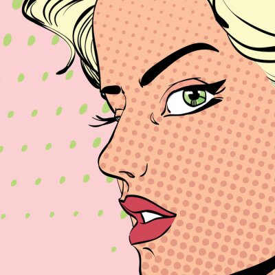 Sticker  Portrait comique de style Liechtenstein