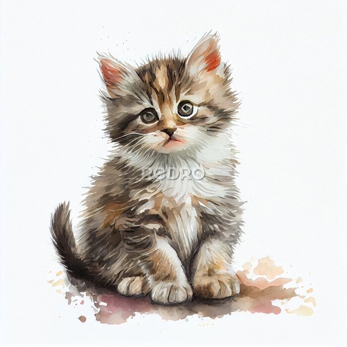 Sticker  Portrait d'un chaton gris