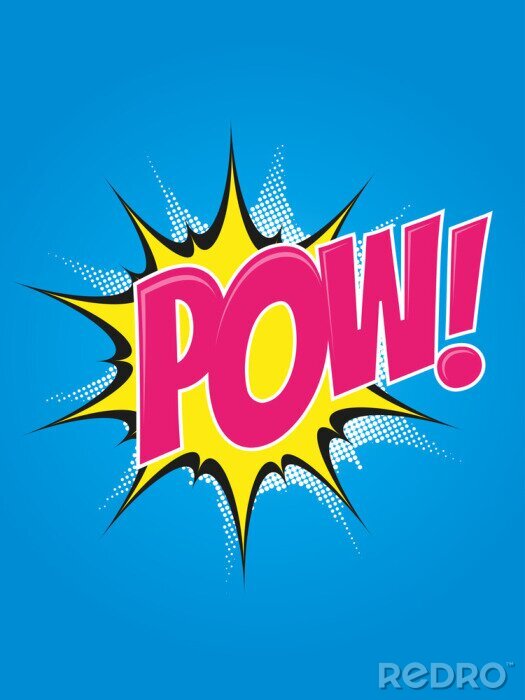 Sticker  pow pop-art explosion rétro affiche